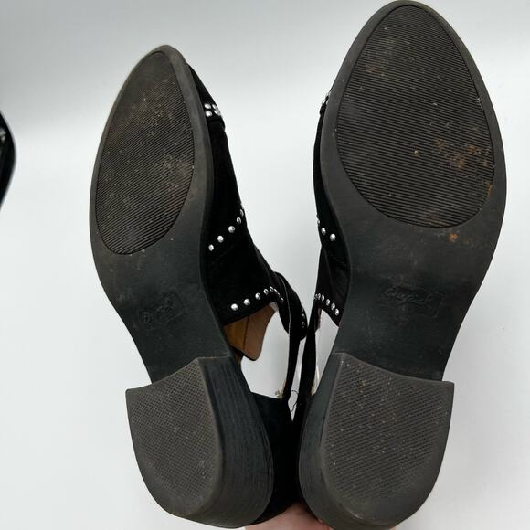 Qupid Black Cut Out Studded Pointed Toe Ankle Boots Size 8 - Picture 3 of 7